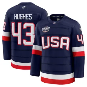 Fanatics USA 4 Nations Face Off Quinn Hughes 2025 Premium Trikot - Herren (Navy)