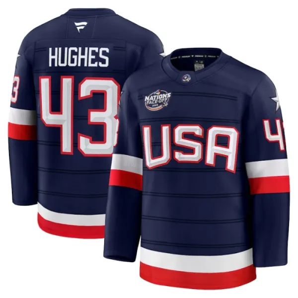 Fanatics USA 4 Nations Face Off Quinn Hughes 2025 Premium Trikot - Herren (Navy) Fanatics USA 4 Nations Face Off Quinn Hughes 2025 Premium Trikot - Herren (Navy)