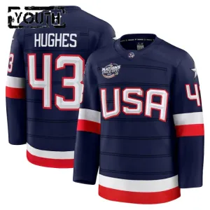 Fanatics USA 4 Nations Face Off Quinn Hughes 2025 Premium Trikot - Kinder (Navy)