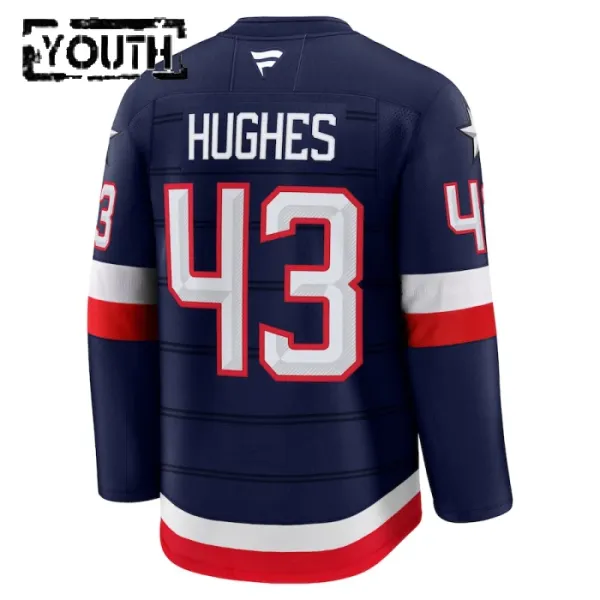 Fanatics USA 4 Nations Face Off Quinn Hughes 2025 Premium Trikot - Kinder (Navy)